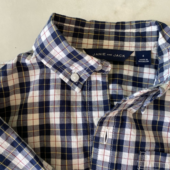 Janie and Jack Plaid Button-up size 4 - Picture 2 of 3